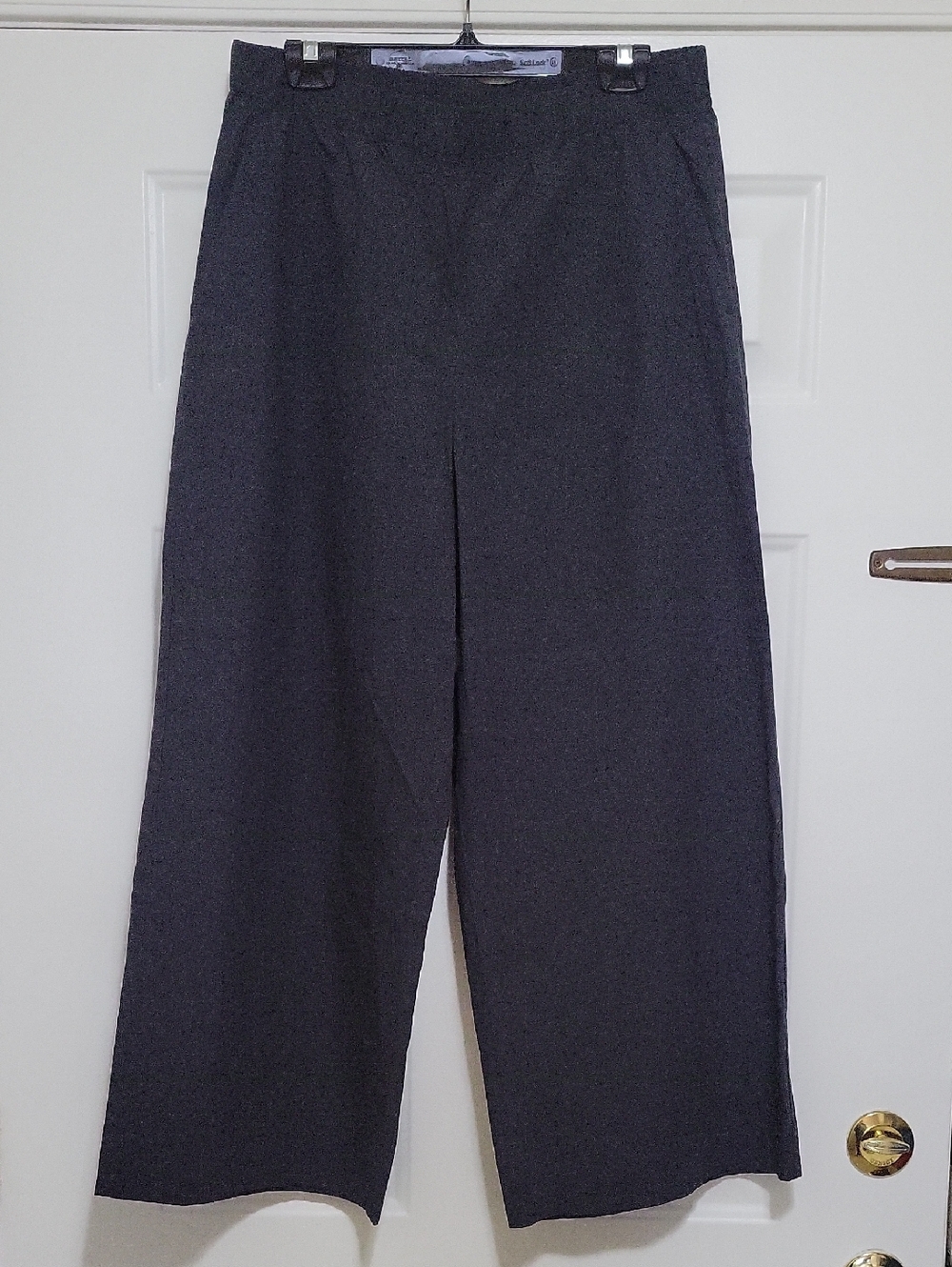 Eileen Fisher Wide Leg Graphite Pants In Organic Washed Cotton Poplin